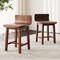 Walnut Rubber Wood Swivel Dining Chairs Set of 2 with Low Backrest and Footrest